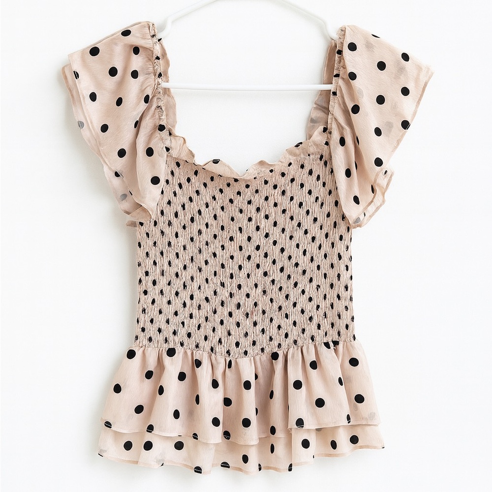 Polka dot chiffon blouse